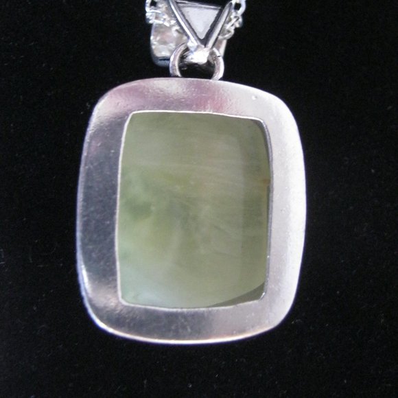 Yellow Prehnite 925 Silver Overlay Bali Necklace - Picture 4 of 8